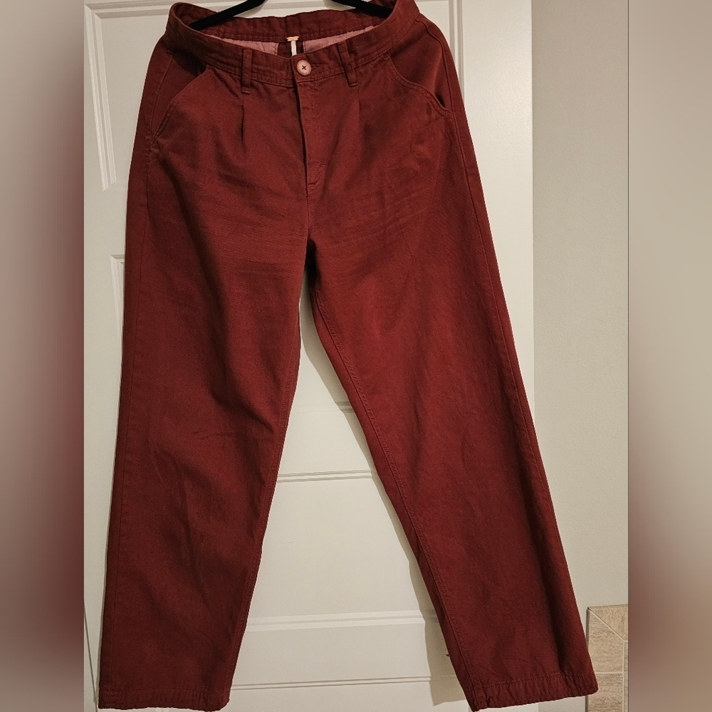 Free People Women's Wide Leg Pleated Pants sz 6 - Picture 3 of 6